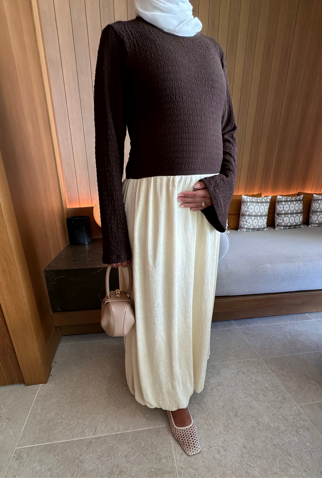 Brown Balloon Dress PRE ORDER 2-5 DAYS DELIVERY